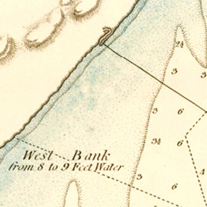 Vintage Entrance of Hudson River Map, 1776