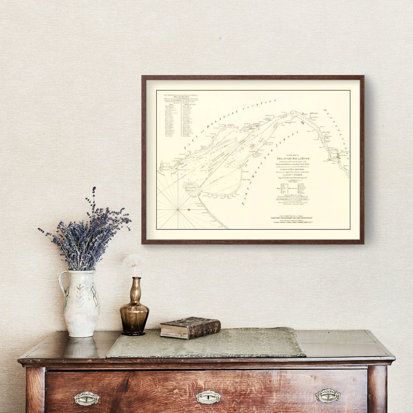 Vintage Delaware Bay and River Map, 1776