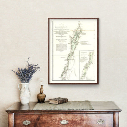 Vintage Lake Champlain Map, 1776