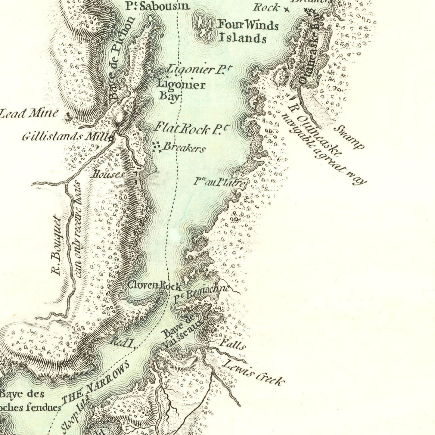 Vintage Lake Champlain Map, 1776