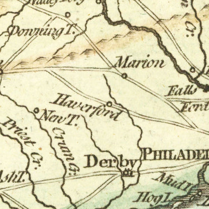 Vintage Map of the War in Philadelphia, 1777