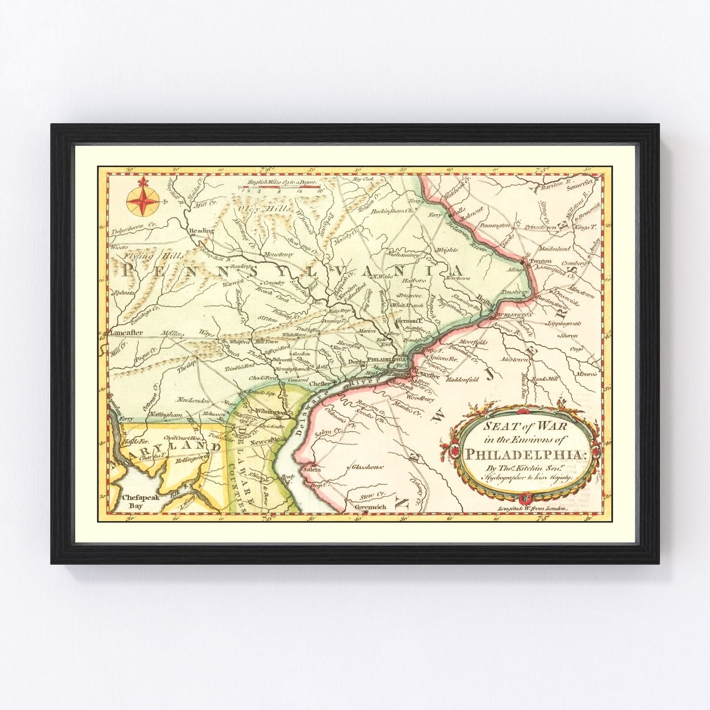 vintage map of the war in Philadelphia, 1777