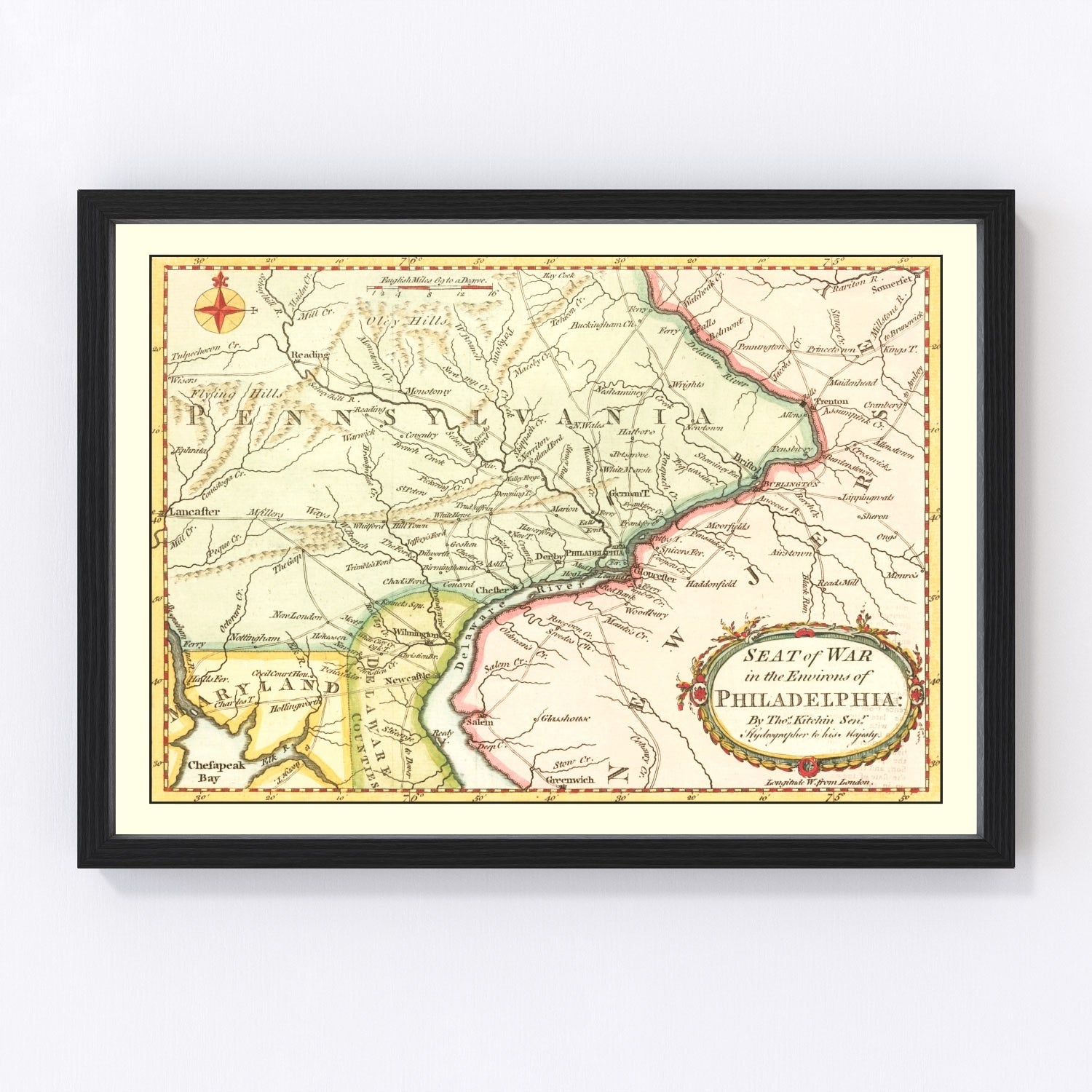 vintage map of the war in Philadelphia, 1777