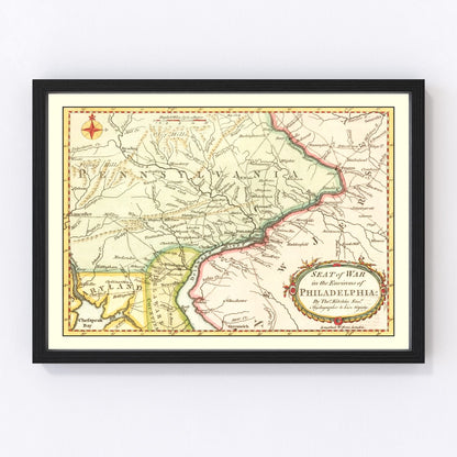 vintage map of the war in Philadelphia, 1777