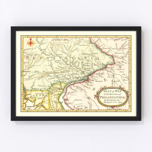 vintage map of the war in Philadelphia, 1777