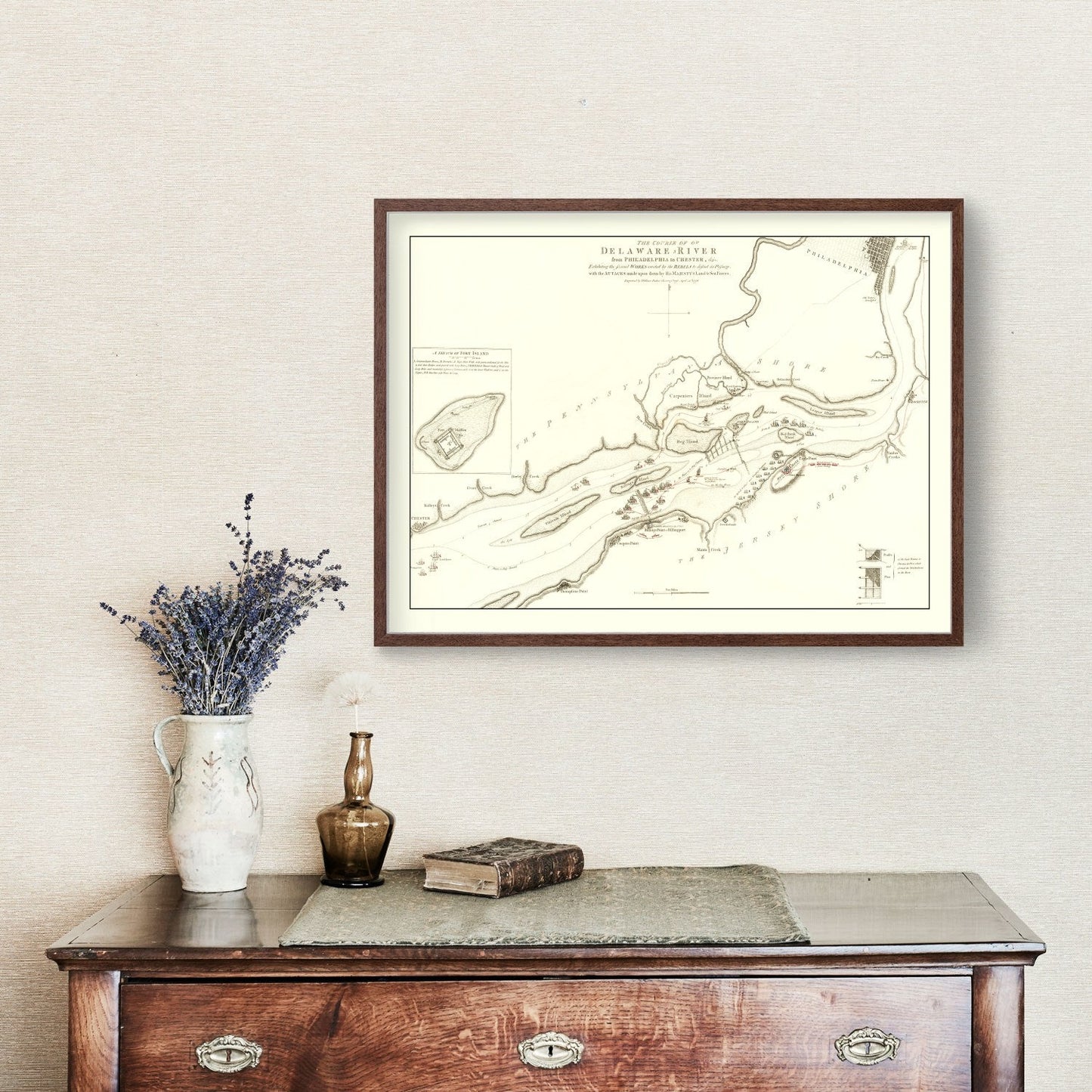 Vintage Revolutionary War Battle Map, 1778