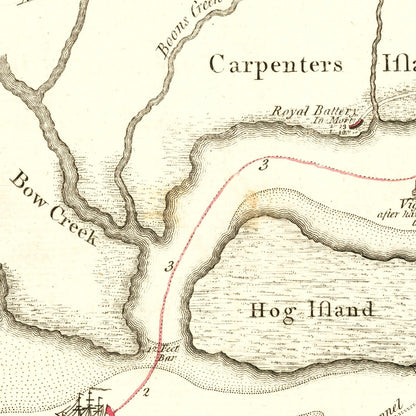 Vintage Revolutionary War Battle Map, 1778