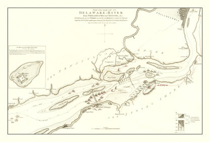 Vintage Revolutionary War Battle Map, 1778