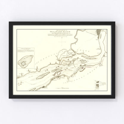 vintage Revolutionary War battle map, 1778