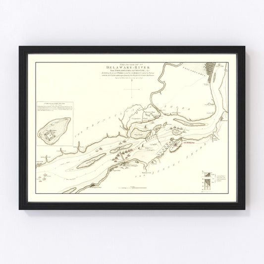 vintage Revolutionary War battle map, 1778