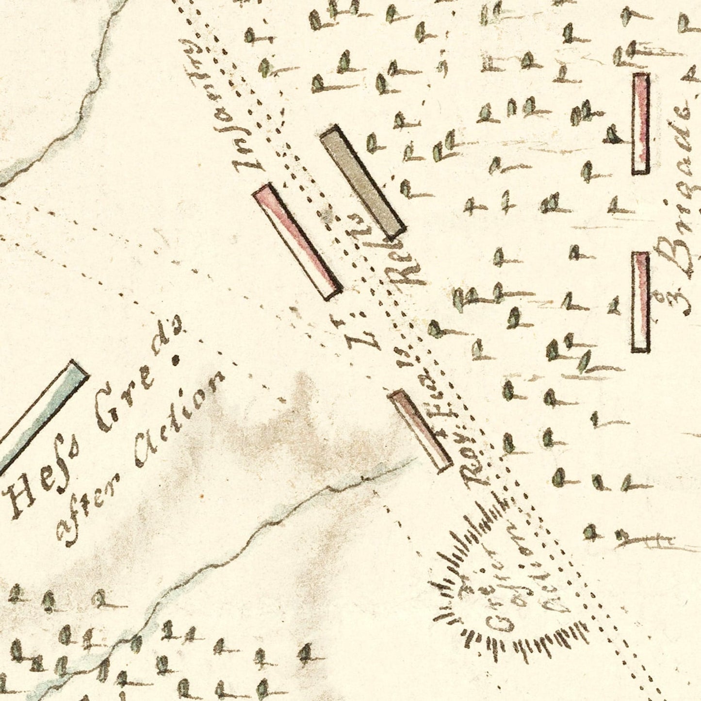 Vintage Battle of Monmouth Map, 1778