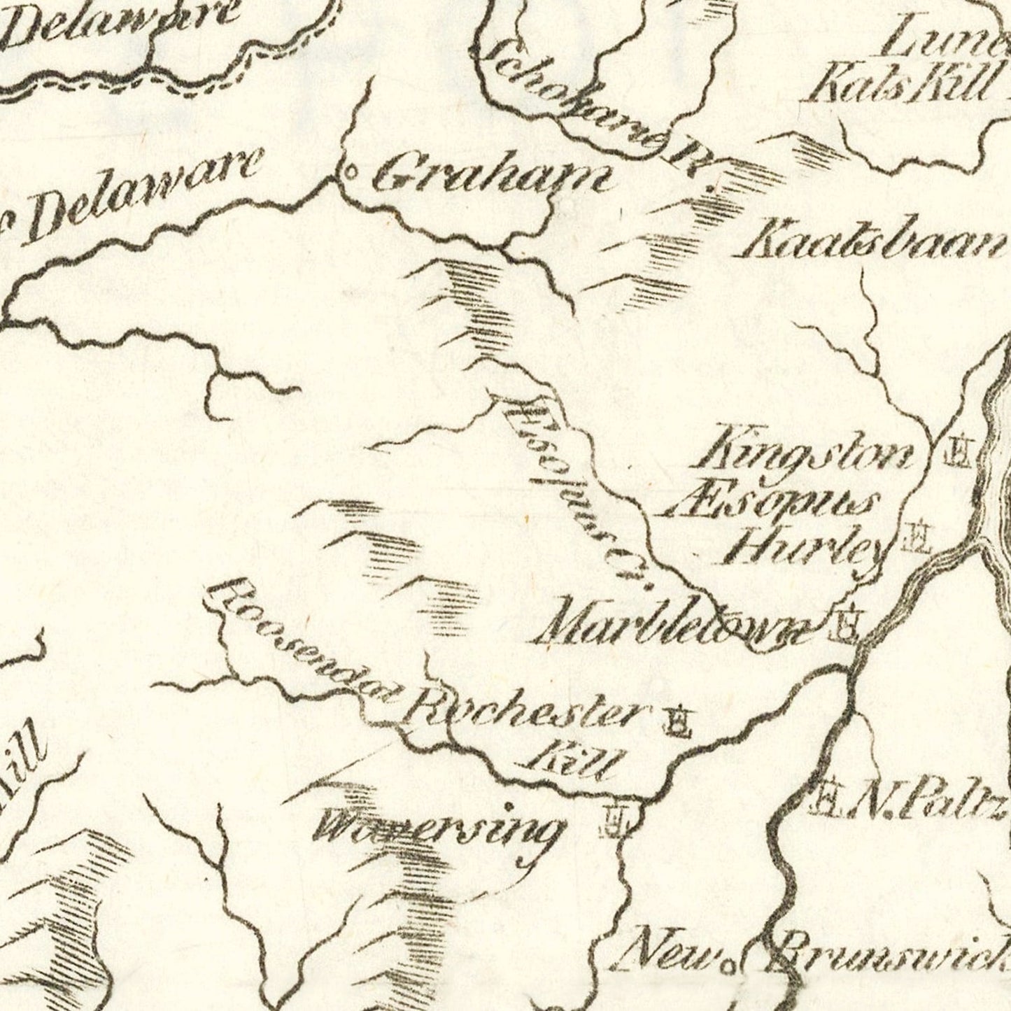 Vintage Hudson River Map, 1778