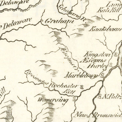 Vintage Hudson River Map, 1778