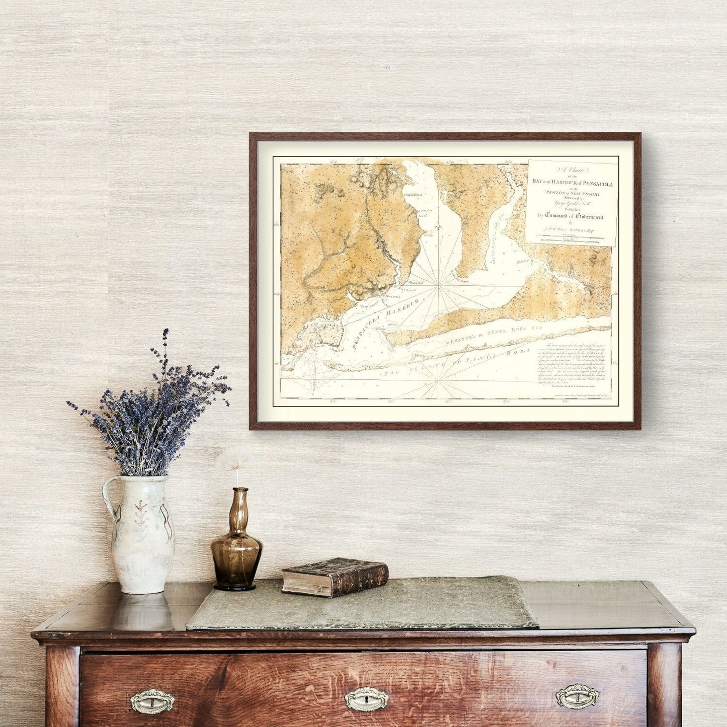 Vintage Map of Pensacola Harbor, Florida, 1780