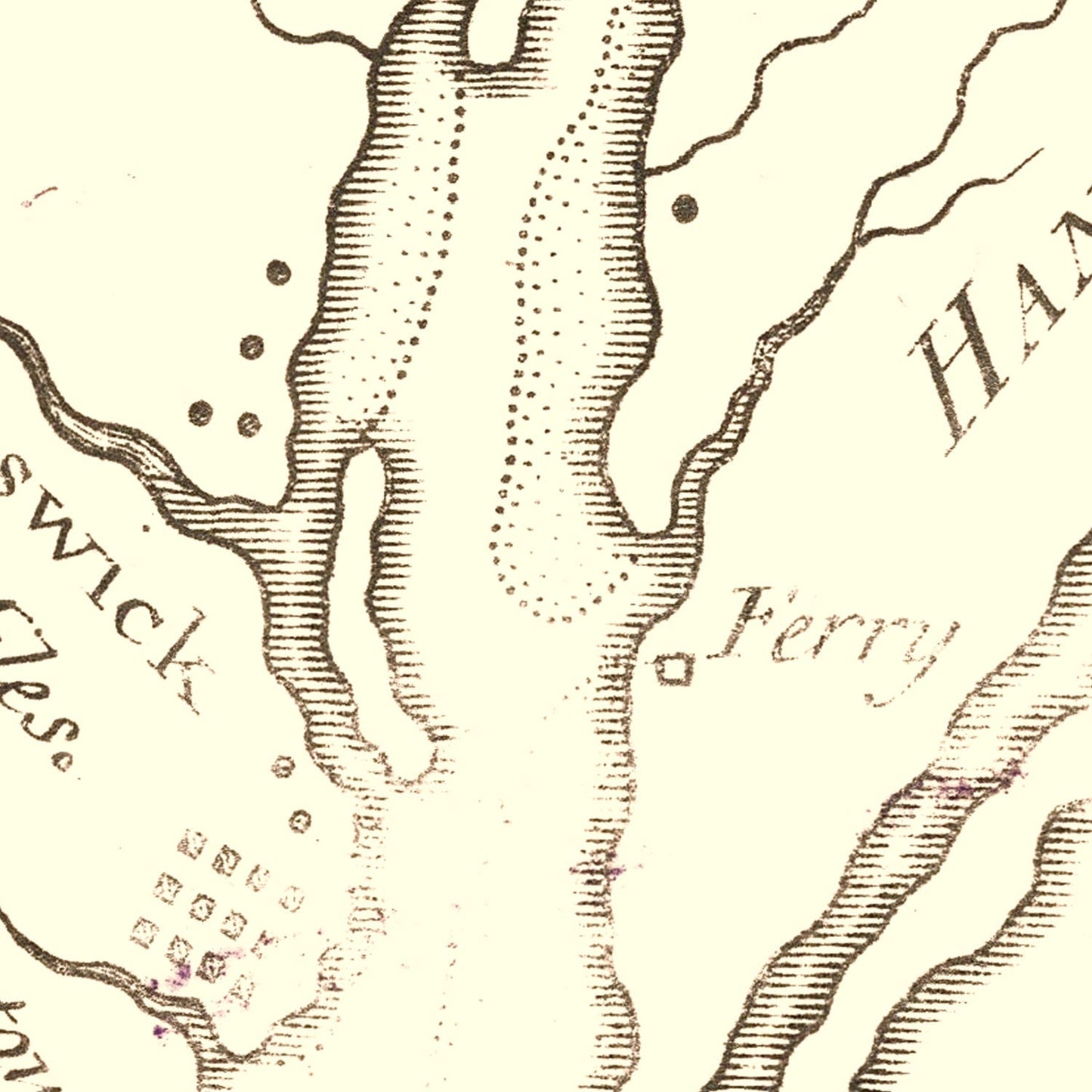 Vintage Cape Fear River Map, North Carolina, 1781