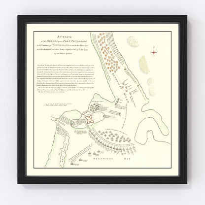 Vintage map of Fort Penobscot, Maine, 1785