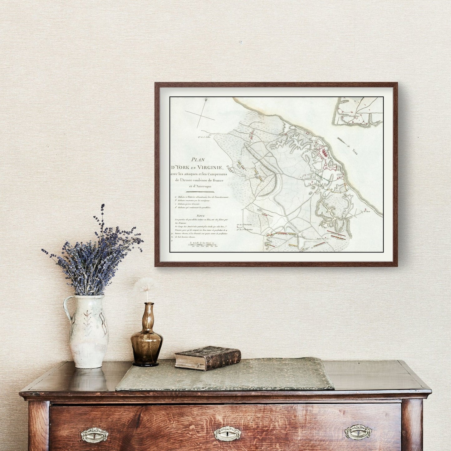 Battle of Yorktown Vintage Map, 1787