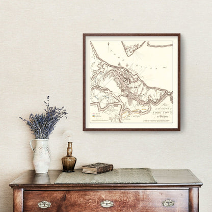 Vintage Siege of Yorktown Map, 1787