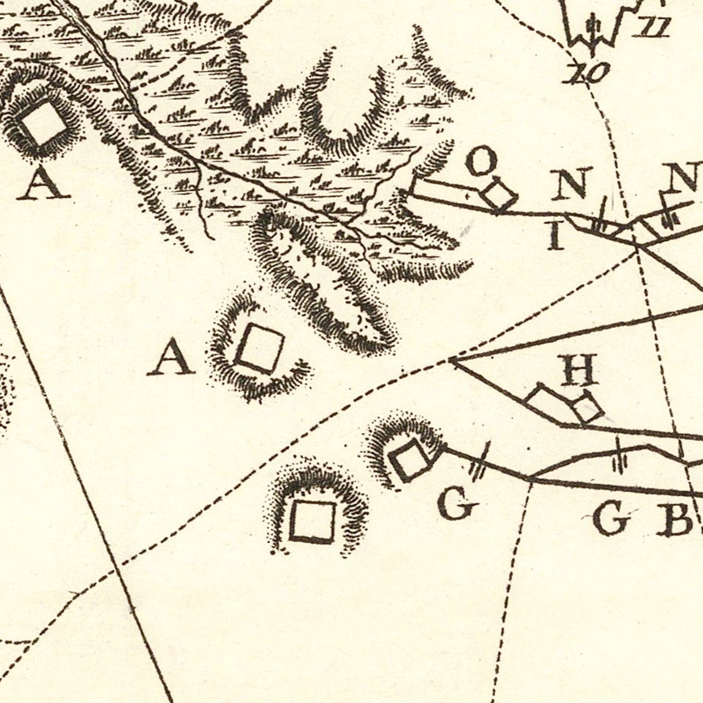 Vintage Map of the Siege of Gloucester, Virginia, 1787
