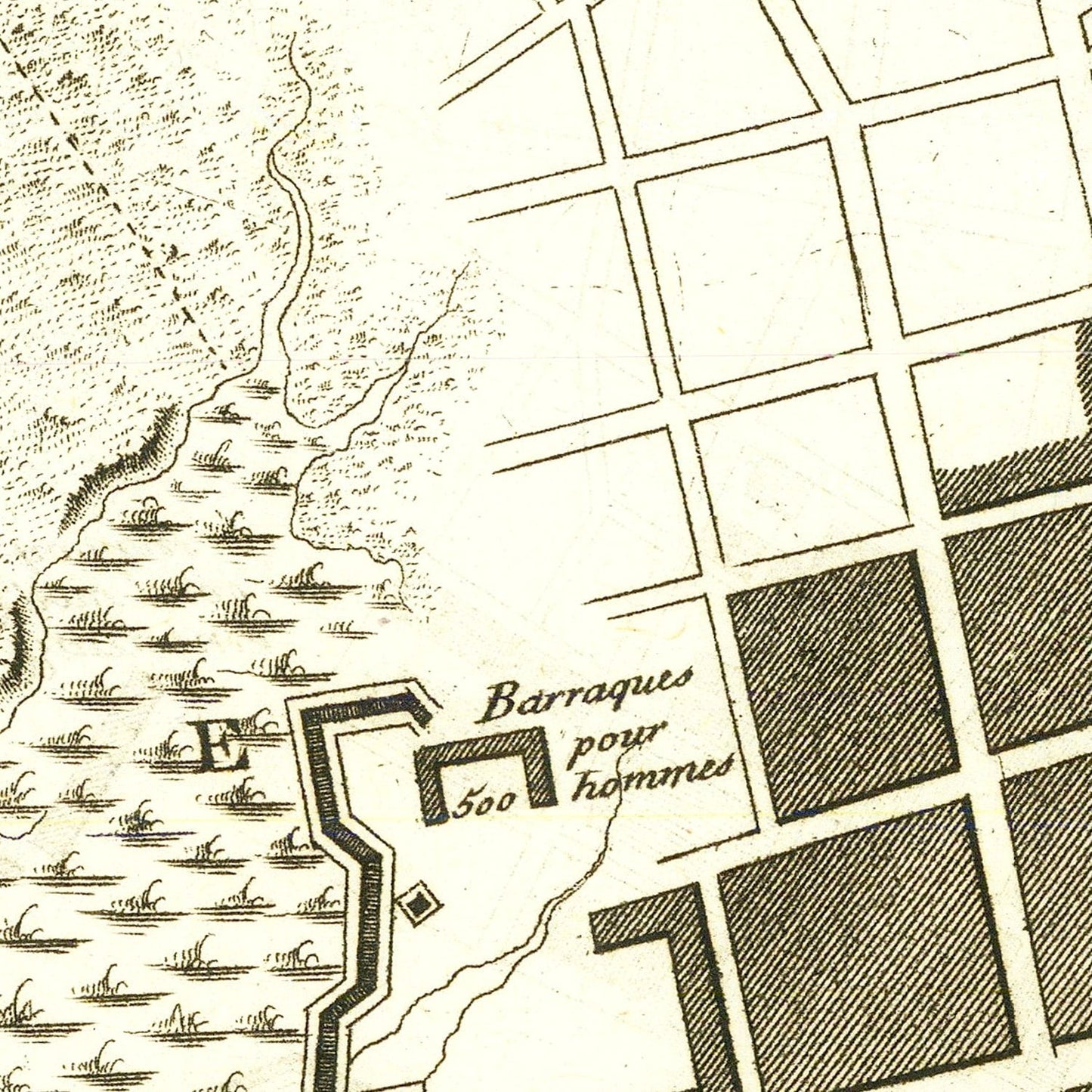 Vintage Map of the Siege of Charleston, 1787