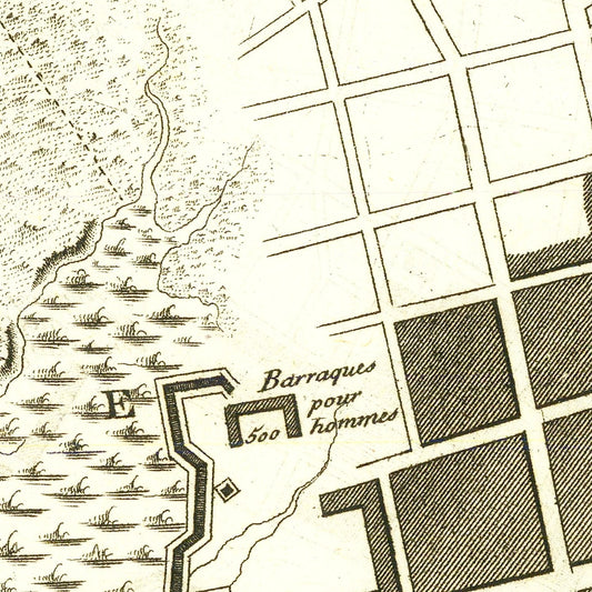 Vintage Map of the Siege of Charleston, 1787