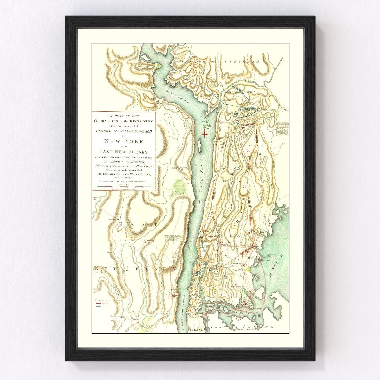 vintage New York and East New Jersey war map, 1793