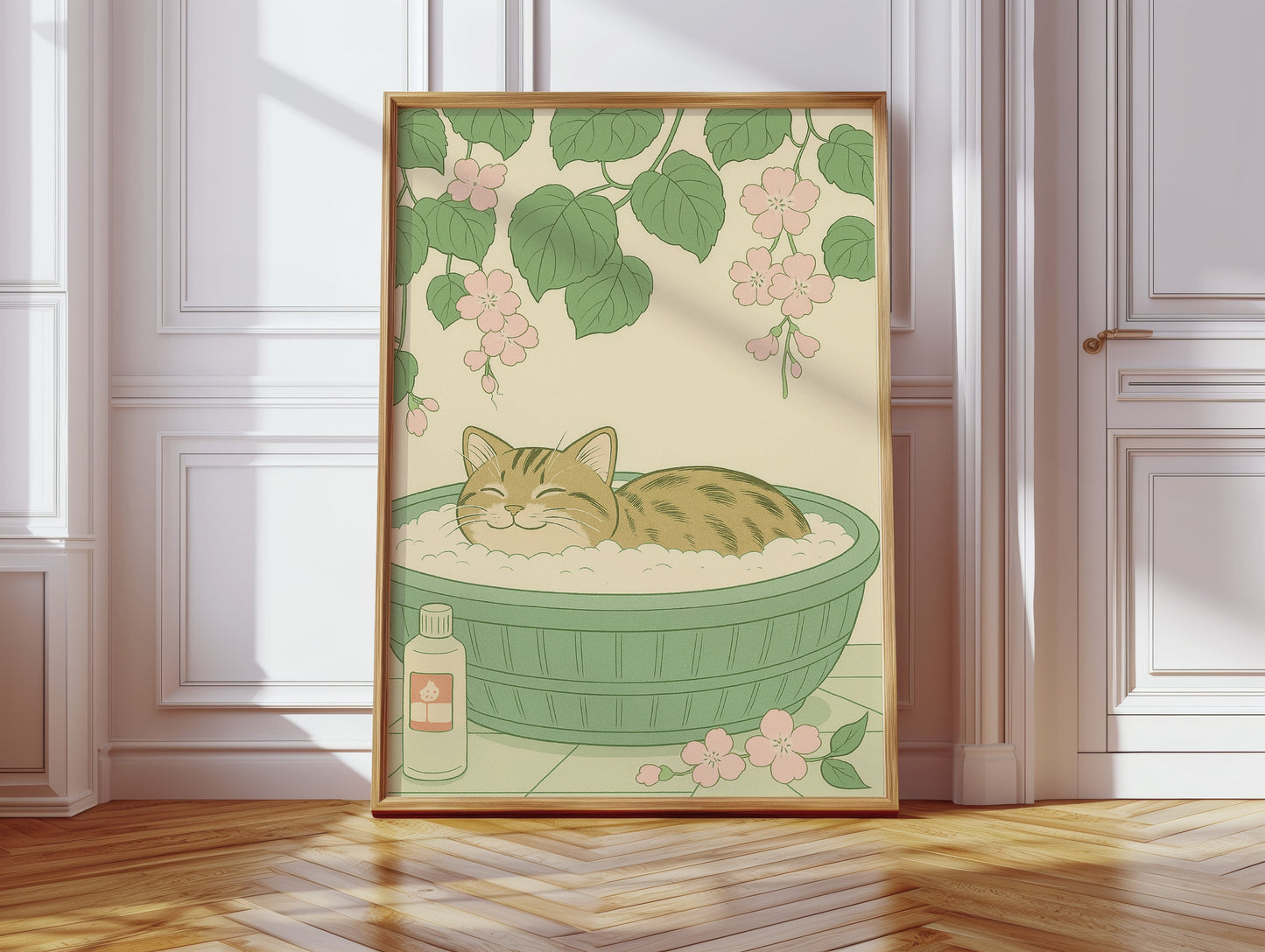 Soak and Purr Cat Spa Dreams Wall Art Print