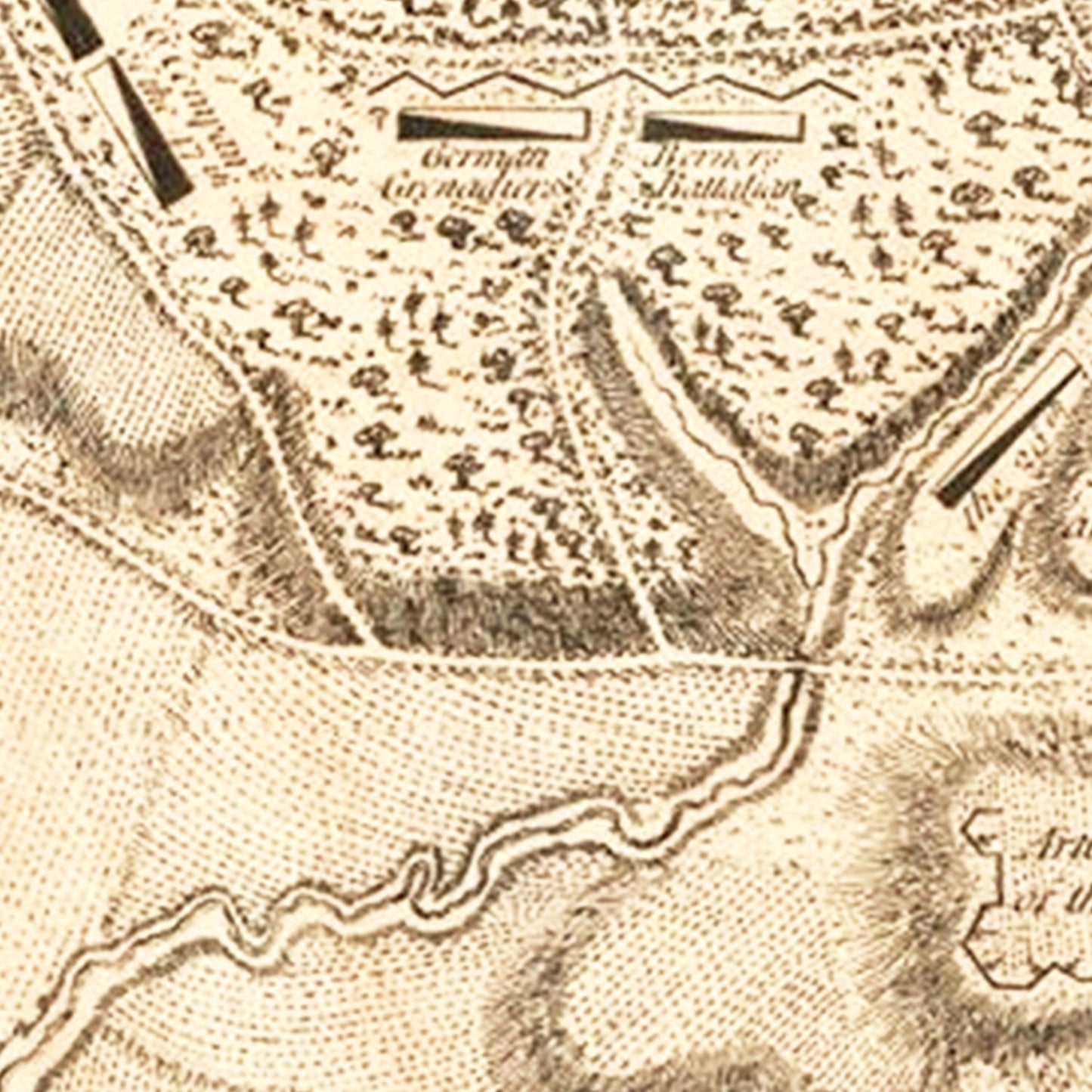 Vintage Map of the Battle of Saratoga, 1794