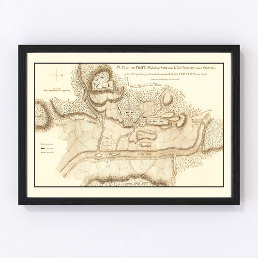 Vintage map of the Battle of Saratoga, 1794