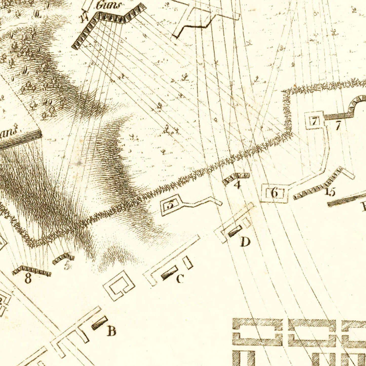 Vintage Siege of Savannah Georgia Map, 1794