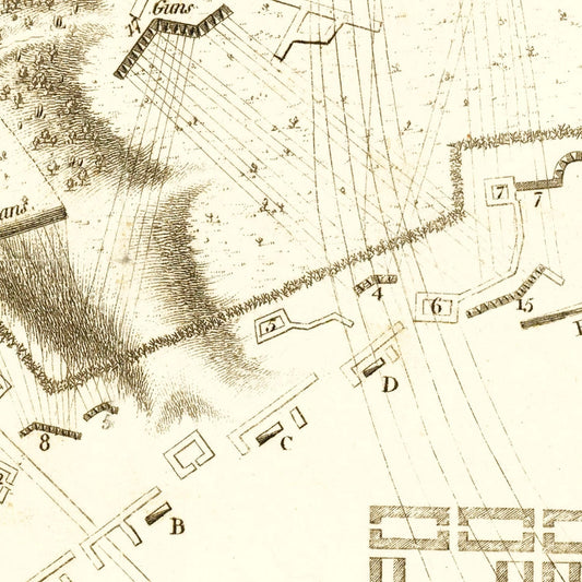 Vintage Siege of Savannah Georgia Map, 1794