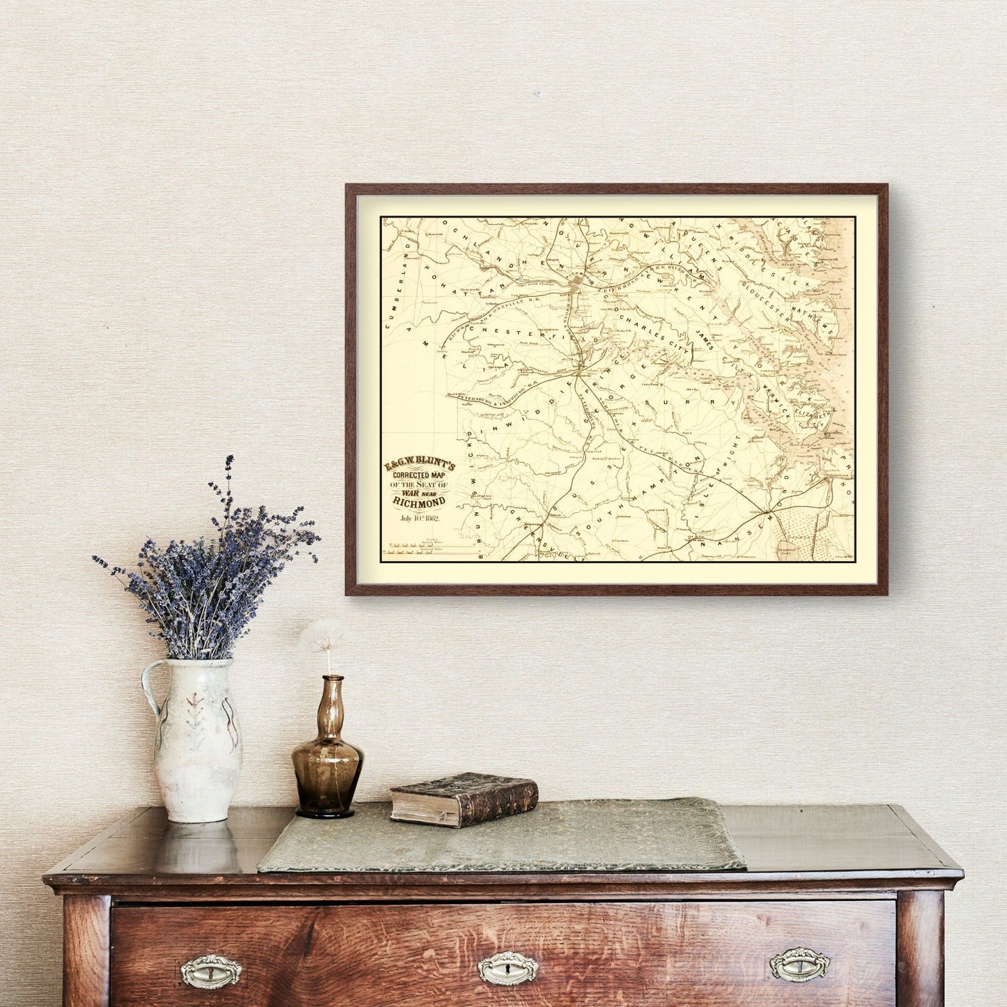Vintage Seat of War Near Richmond, Virginia, 1862