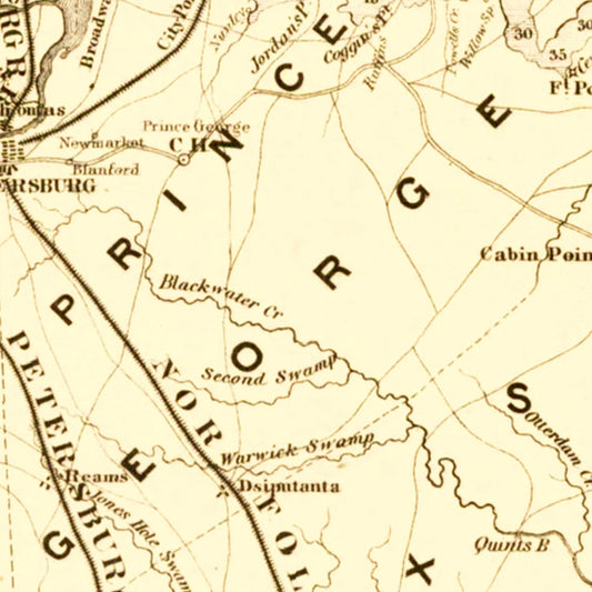 Vintage Seat of War Near Richmond, Virginia, 1862