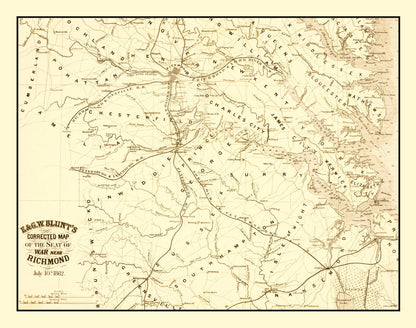 Vintage Seat of War Near Richmond, Virginia, 1862