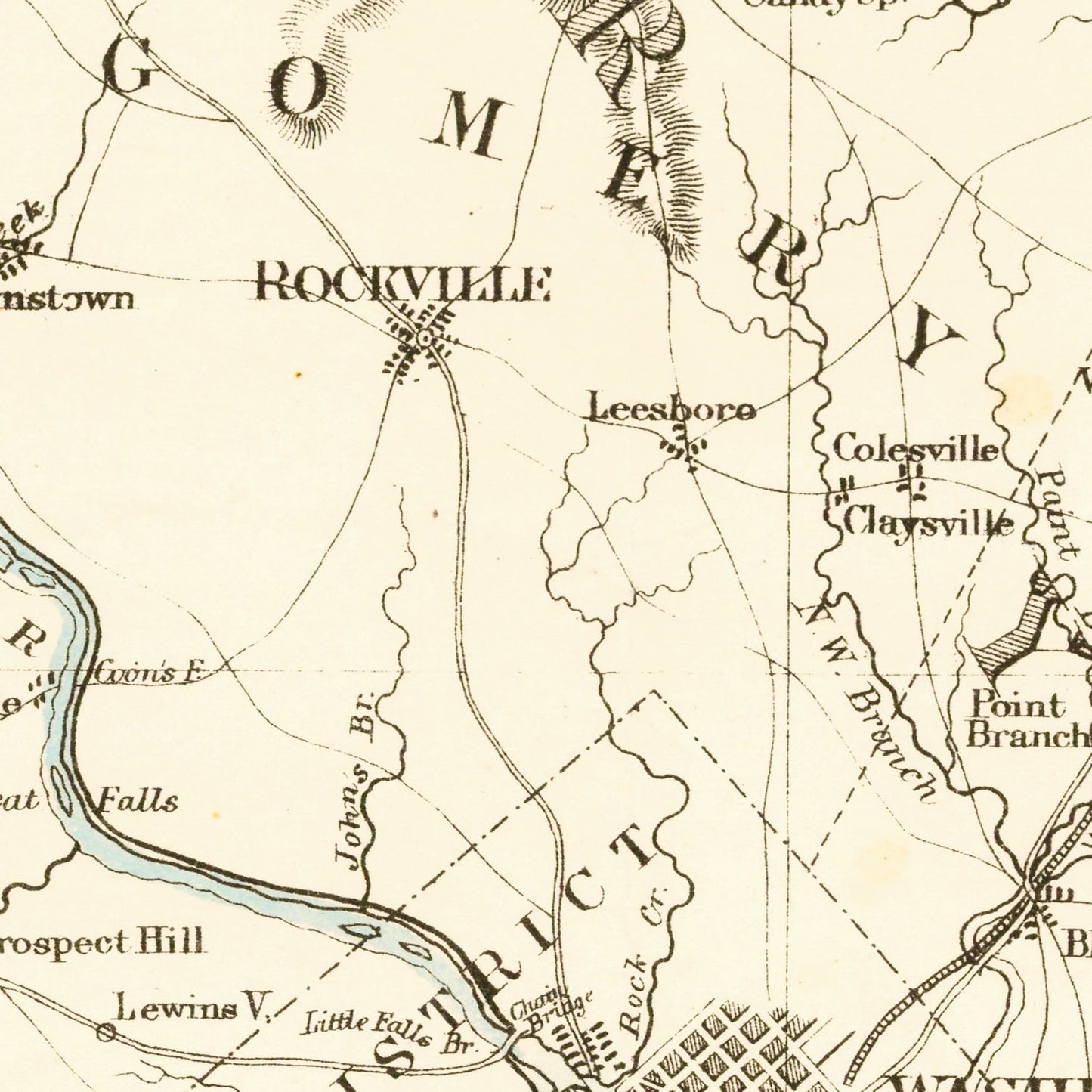 Vintage Seat of War in Virginia and Maryland Map, 1863