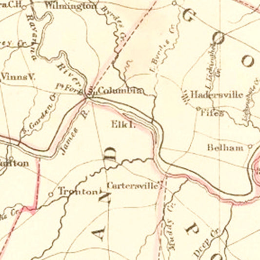 Vintage Map of the Seat of War in Virginia, 1863