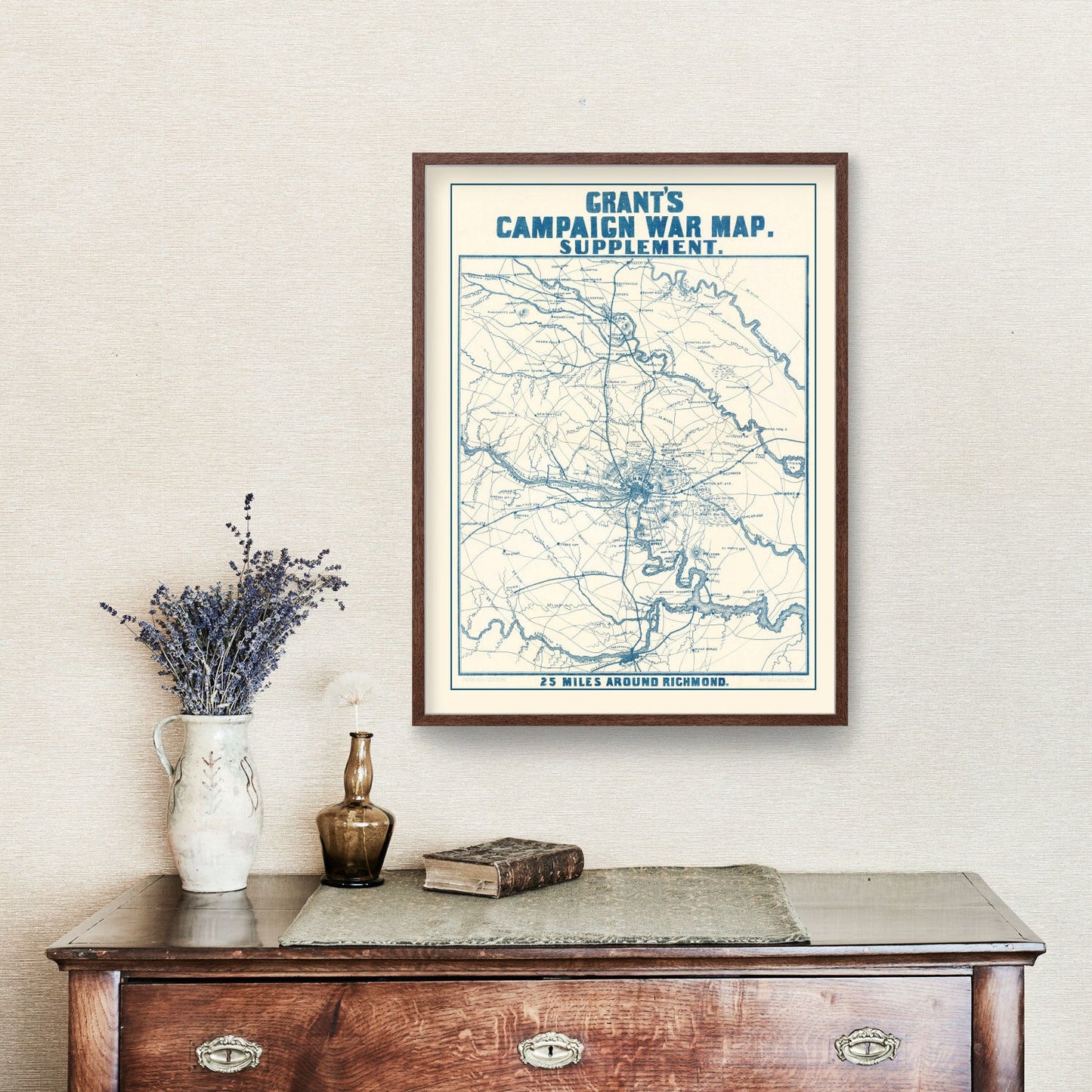 Vintage Nashville Battlefields Map, 1866