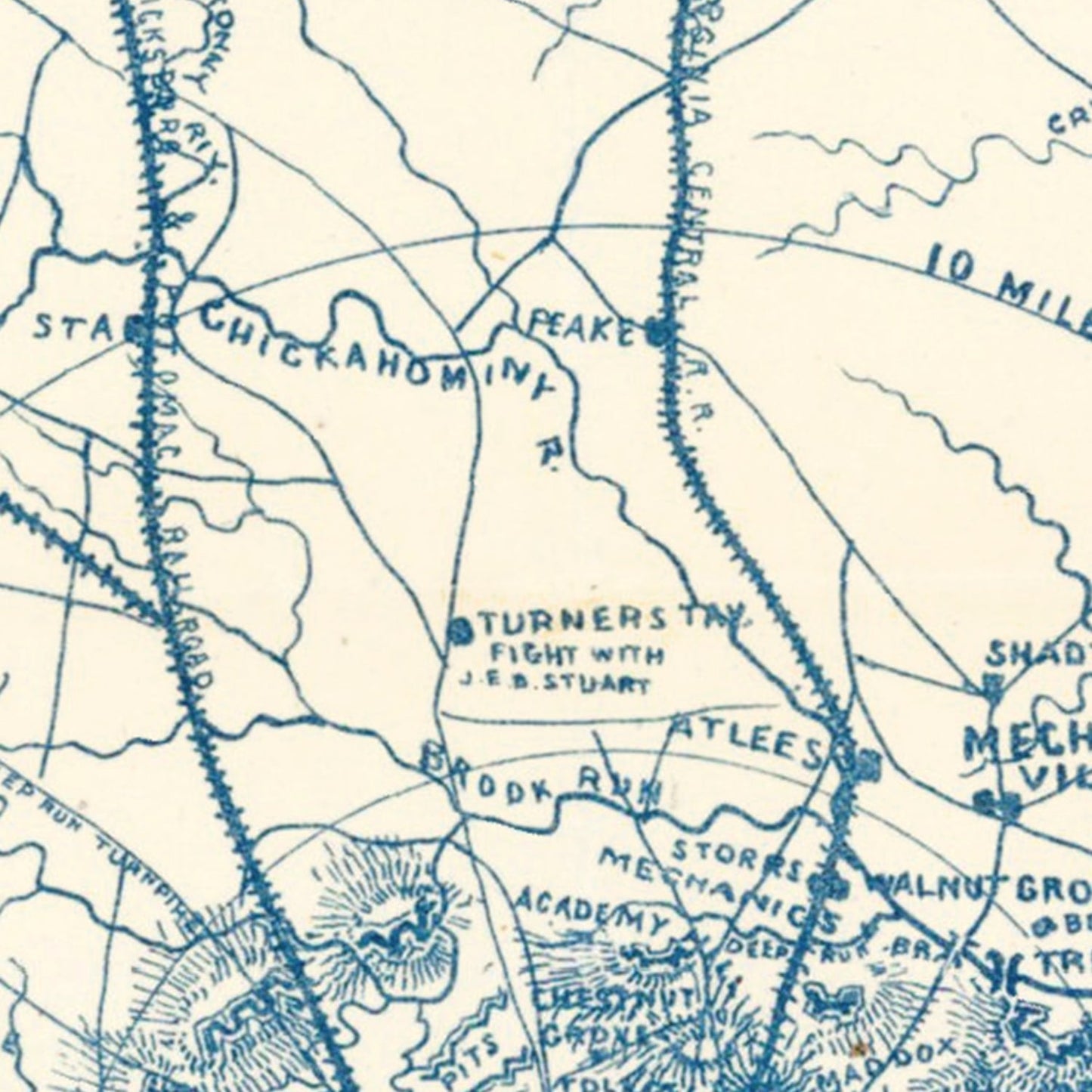 Vintage Nashville Battlefields Map, 1866