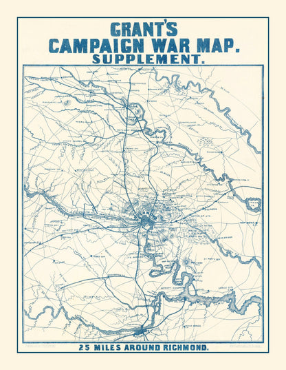 Vintage Nashville Battlefields Map, 1866