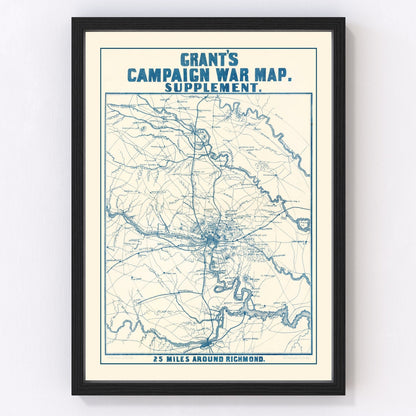 vintage Nashville Civil War battlefields map, 1866