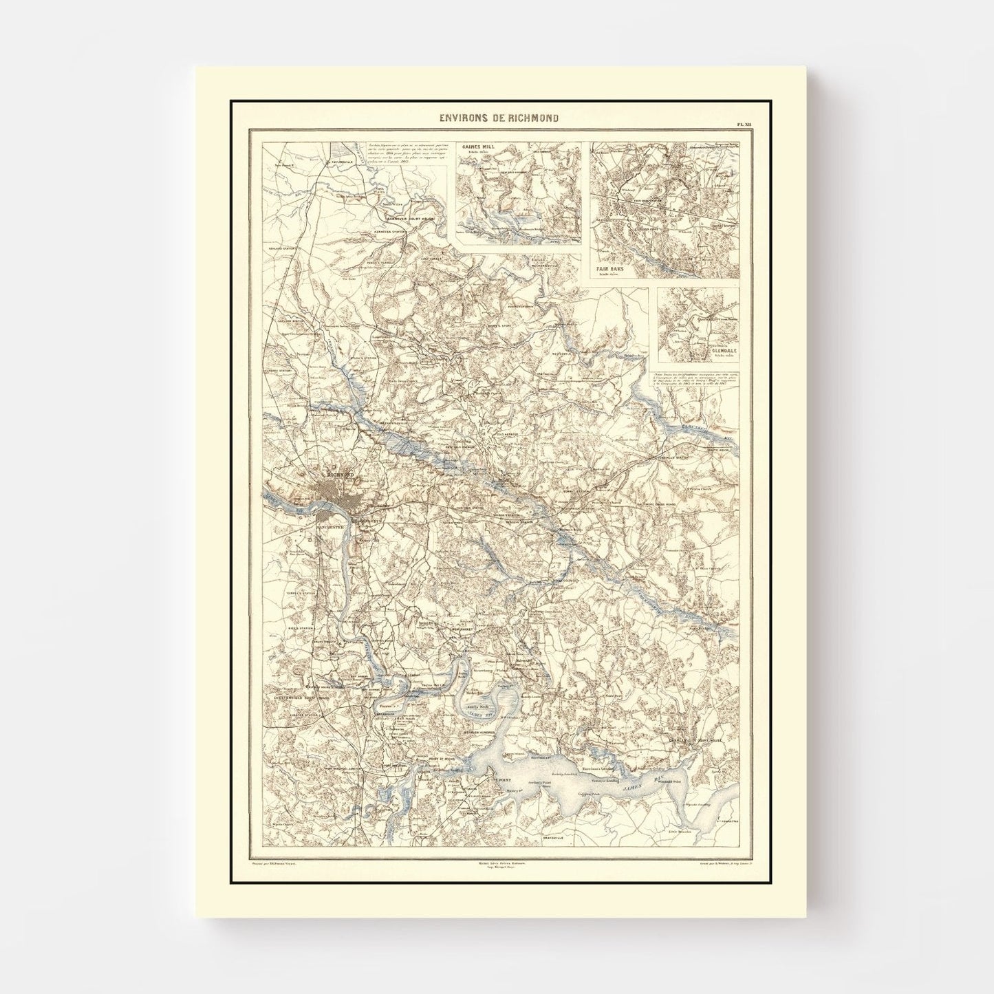 Vintage Map of Richmond, Virginia, 1874
