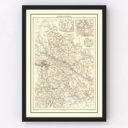 vintage map of Richmond, Virginia, 1874, post-Civil War city streets