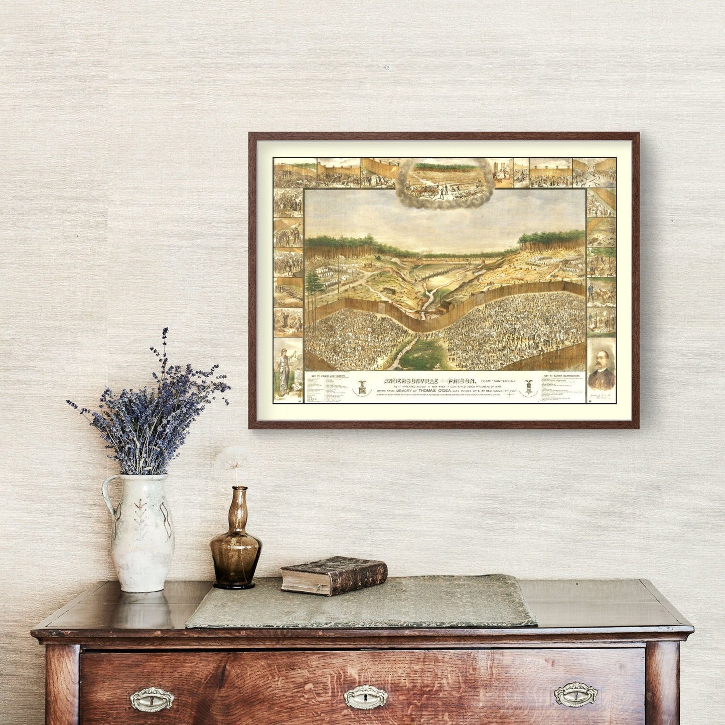 Vintage Map of Andersonville Prison, Georgia, 1885