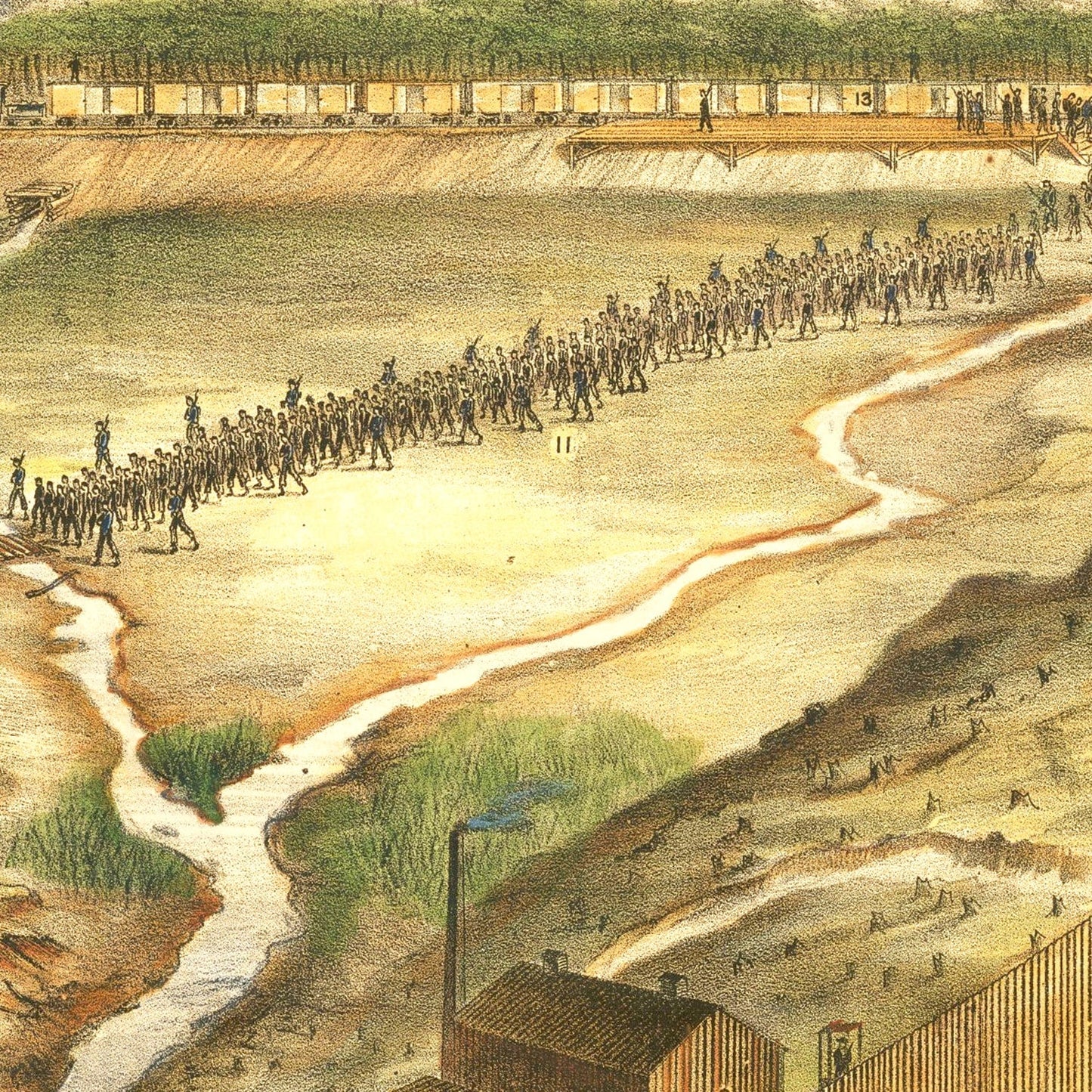 Vintage Map of Andersonville Prison, Georgia, 1885