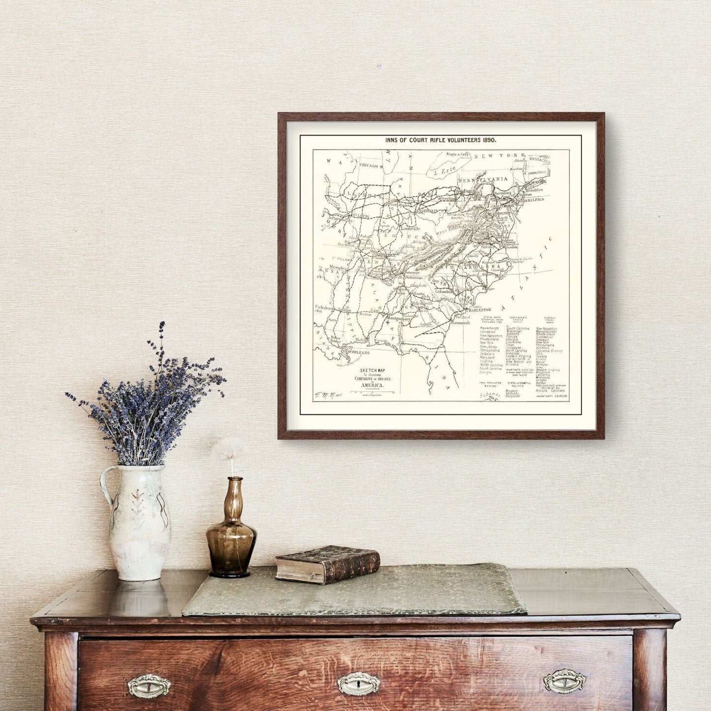 Vintage Inns of Court Rifle Volunteers Map, 1890