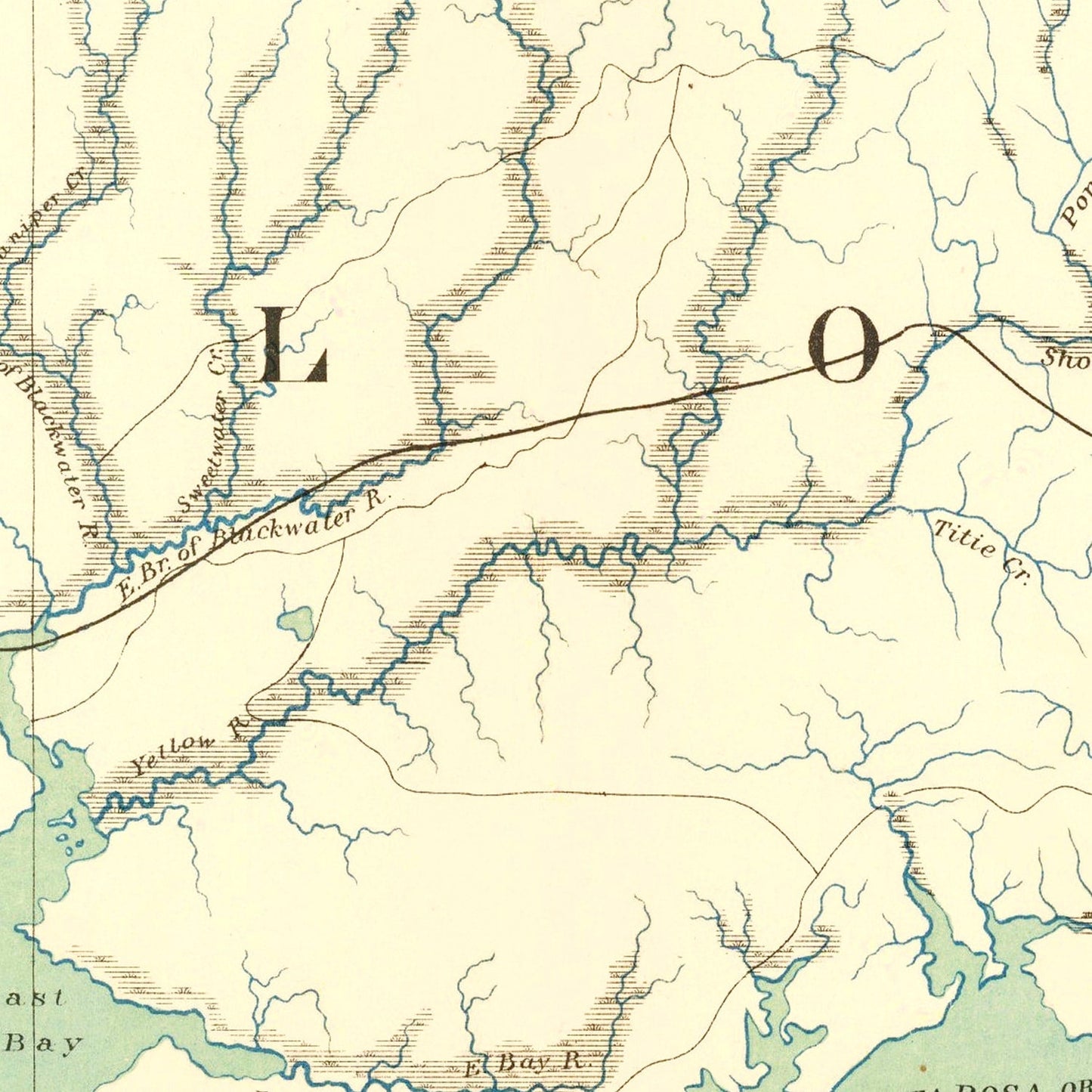Vintage Civil War Gulf Coast Topographic Map, 1893