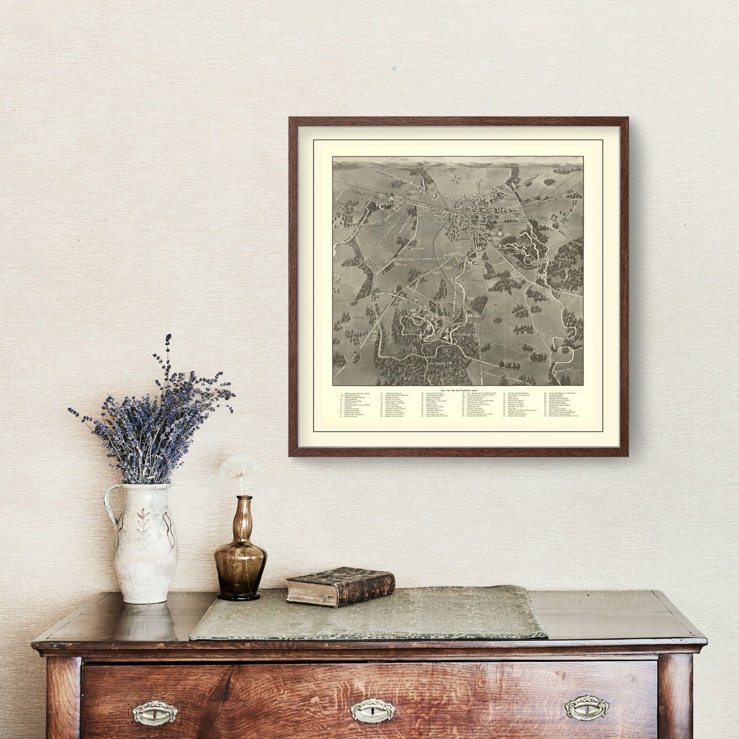 Vintage Gettysburg Battlefield Map, 1936