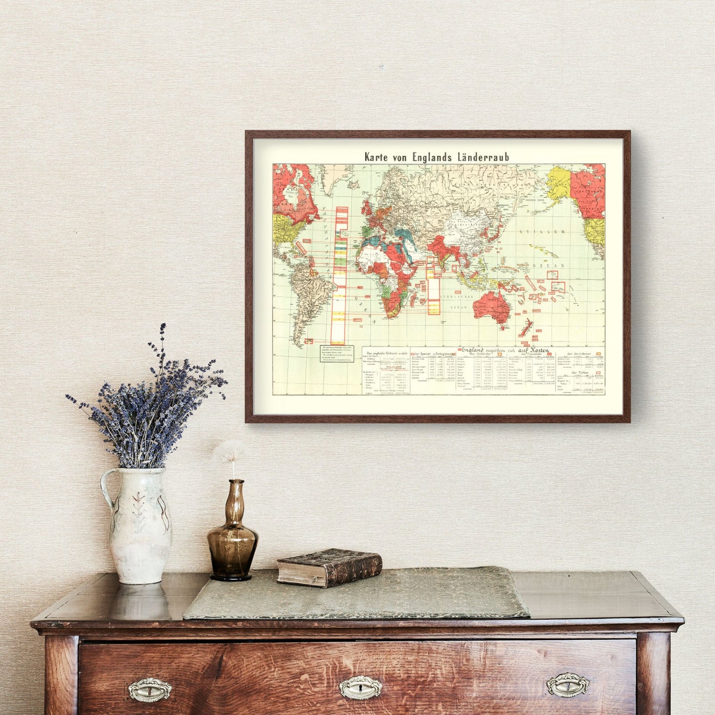 Vintage World War I Map of England, 1914