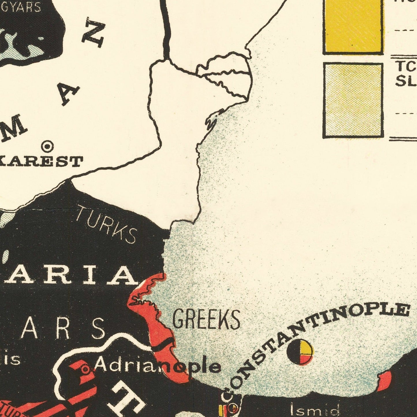 Vintage Map of the Nationalities of the German Alliance, 1916