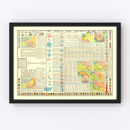 vintage World War One map, 1928